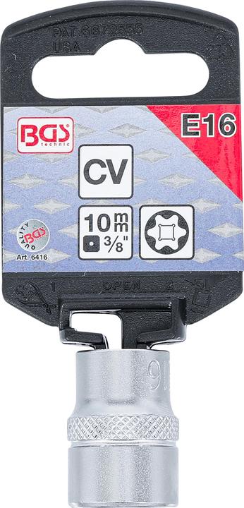 Produktbild BGS Steckschlüssel-Einsatz E-Profil Antrieb Innenvierkant 10 mm (3/8") SW E16