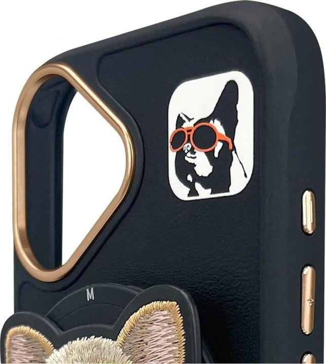 Produktbild Audi Nimmy Glasses Cool Dog MagSafe case for iPhone 16 black (Apple iPhone 16)