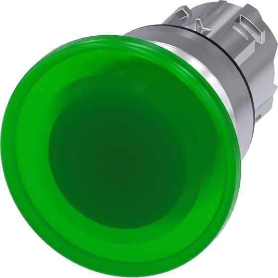 Siemens Frontelement für Not-Aus Ř22mm gn rnd 3SU1051-1BD40-0AA0, Taster + Schalter, Grün
