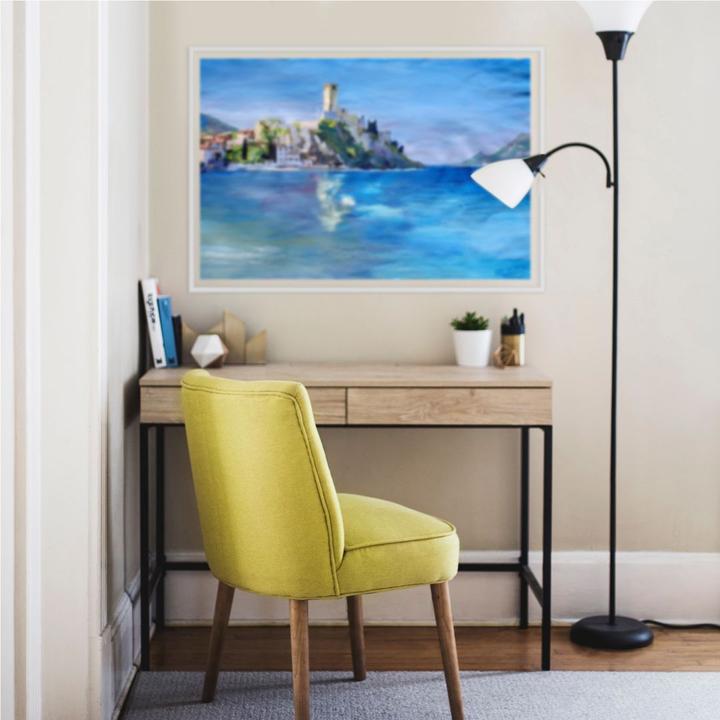 Produktbild Trenddeko Malcesine mit der Castello Scaligero (100 x 70 cm)