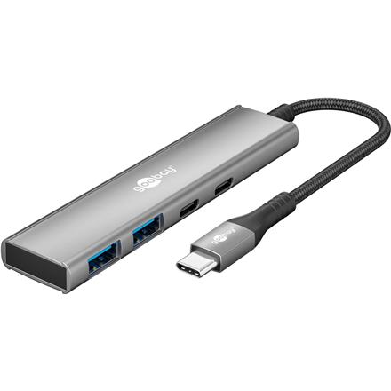 Produktbild Goobay Slim 4-Port USB-Hub, USB-C auf USB-C/USB-A, 5 Gbit/s (USB-C, 4 Ports)
