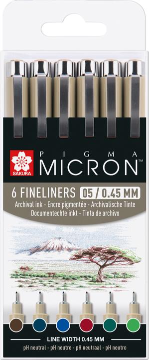 Sakura Pigma Micron Set Earth Tones 0,45mm 6pcs (Earth colours, 6 x)