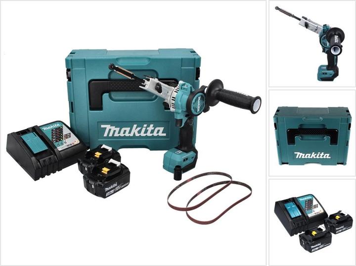 1x Makita DBS 180 lime à bande sans fil 18 V 9 x 533 mm Brushless + 2x batterie 3,0 Ah + chargeur + Makpac