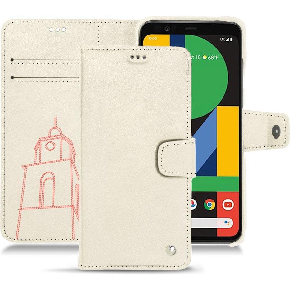 Noreve Lederschutzhülle Wallet (Google Pixel 4 XL), Smartphone Hülle, Weiss