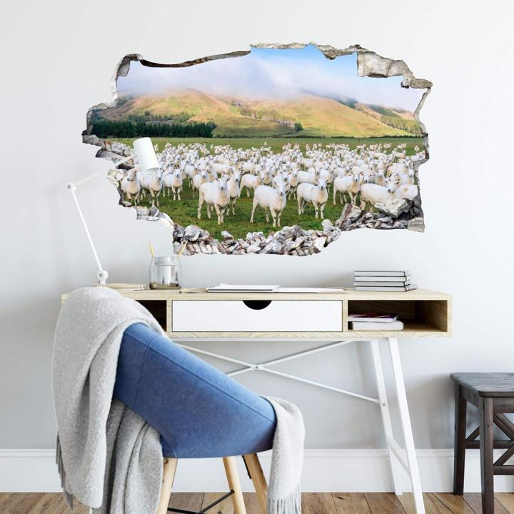 Produktbild Trenddeko 3D - Schafherde in Neuseeland (120 x 73 cm)