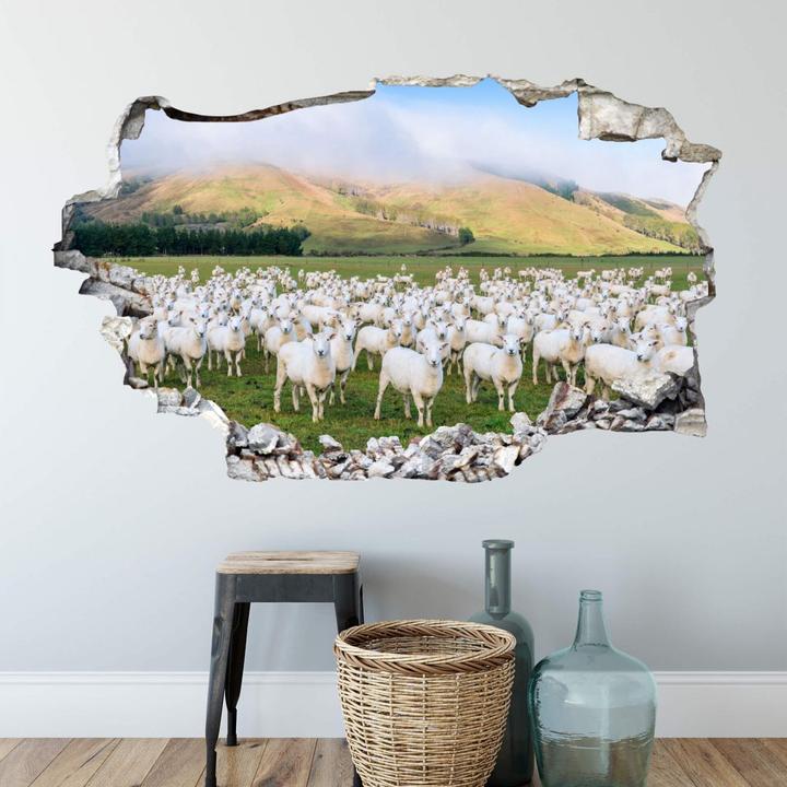 Produktbild Trenddeko 3D - Schafherde in Neuseeland (120 x 73 cm)