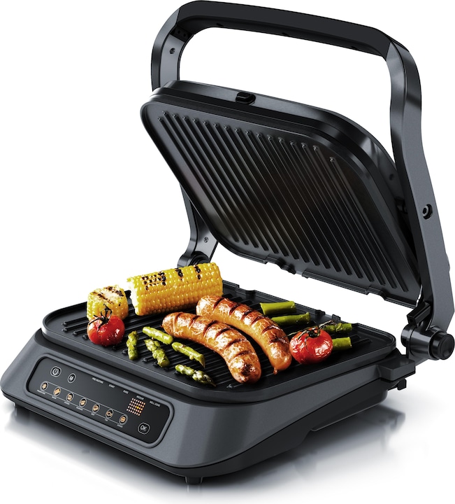 Image du produit Arendo Gril de contact 1900W, contrôle digital, gril de table, appareil à sandwich, plaques amovibles