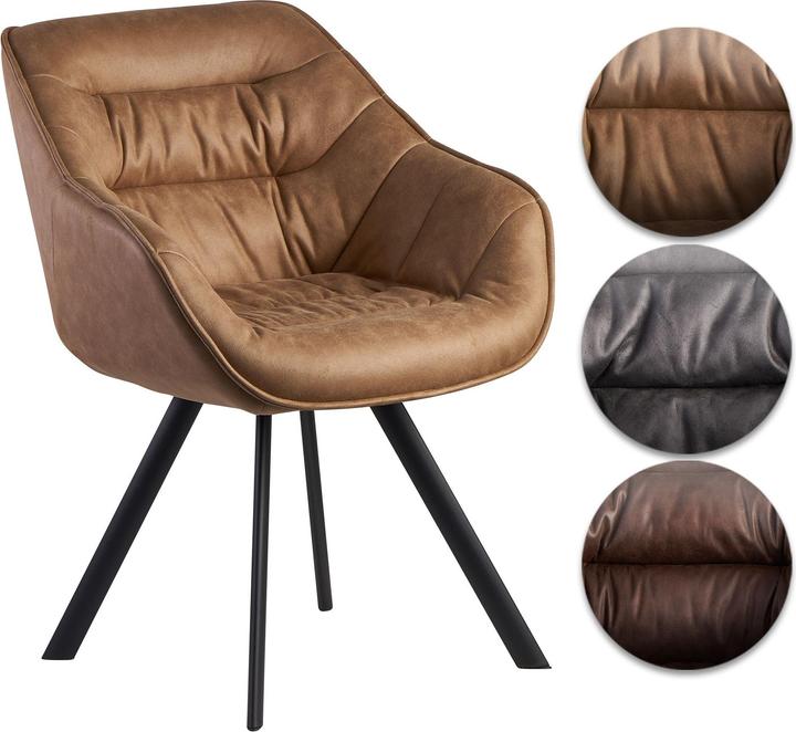Produktbild FineBuy Stühle Kunstleder Beige