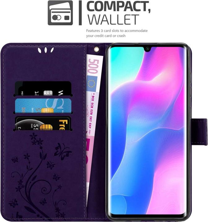 Actual product image Cadorabo Case for Xiaomi Mi NOTE 10 LITE Flower Book (Mi Note 10 Lite)