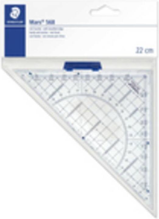 Immagine prodotto Staedtler Set Mars quadrato, ipotenusa 220 mm, acrilico cristallino, con borchie a inchiostro, manico (22 cm, Materiale sintetico)
