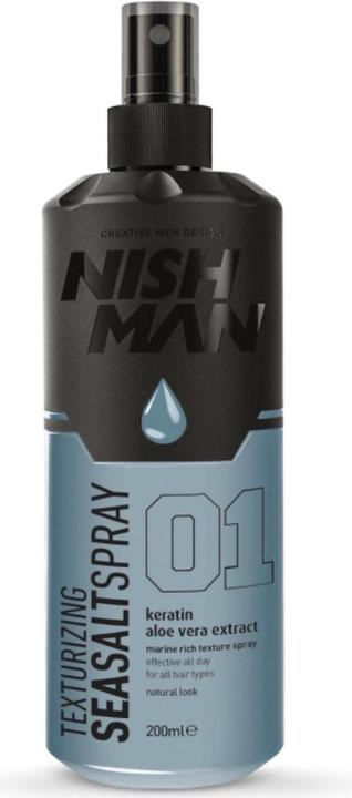 Nishman Hair Styling Sea Salt Spray Unisex 200ml Texturizing Volumizing with Flexible Hold (200 ml)