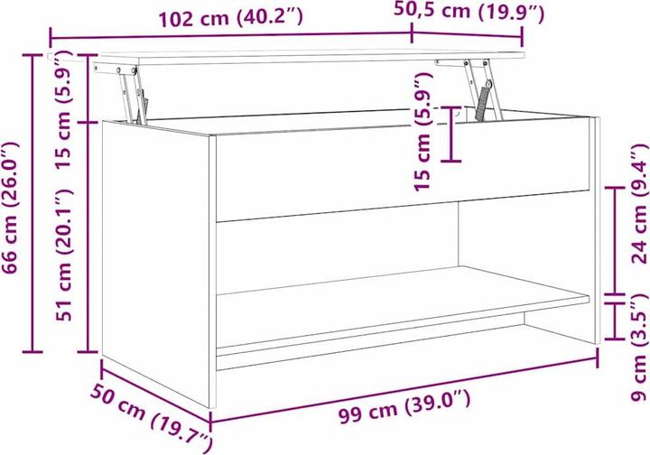 Produktbild VidaXL Couchtisch (102 x 50 x 52.5 cm)
