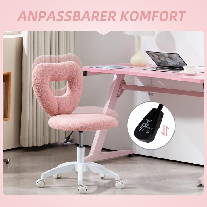 Immagine prodotto Homcom Schreibtischstuhl Polyester Rosa (44 - 54 cm)