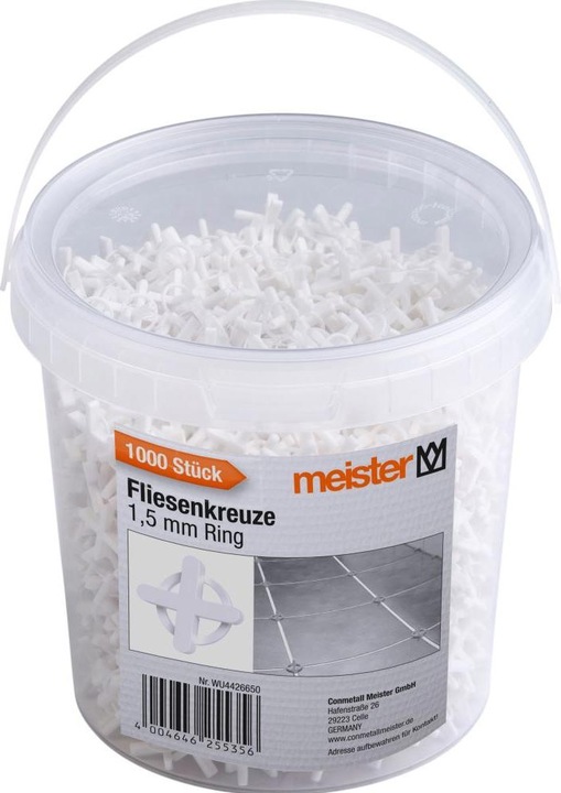 Actual product image Conmetall Meister Tile crosses 1.5 mm 1000 pieces
