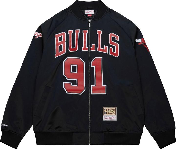 Actual product image Mitchell & Ness M&N Satin Bomber Jacke - MAXXED Chicago Bulls D. Rodman - L (L)