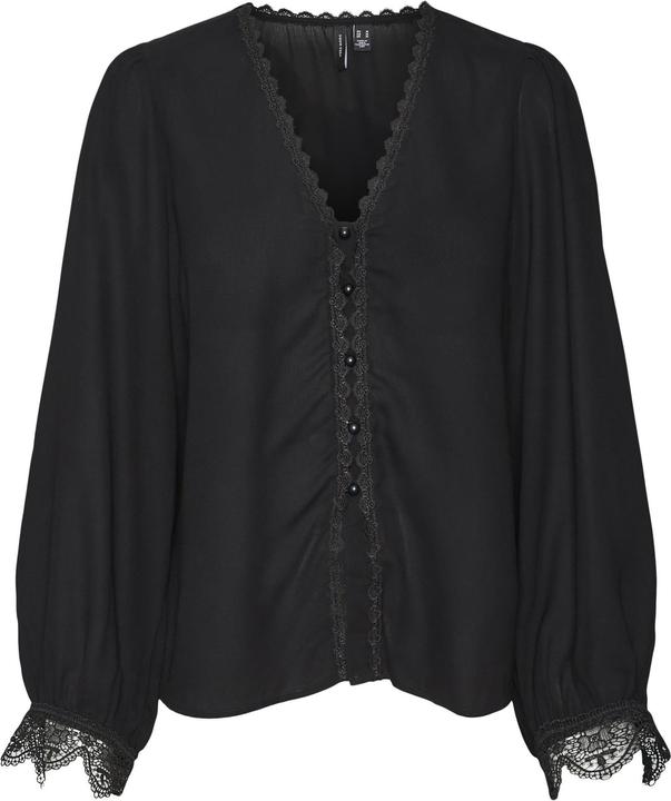 Image du produit Vero Moda Coupe normale Encolure en V Manches avec bouton Coupe volumineuse des bras Top Blouse (XS)