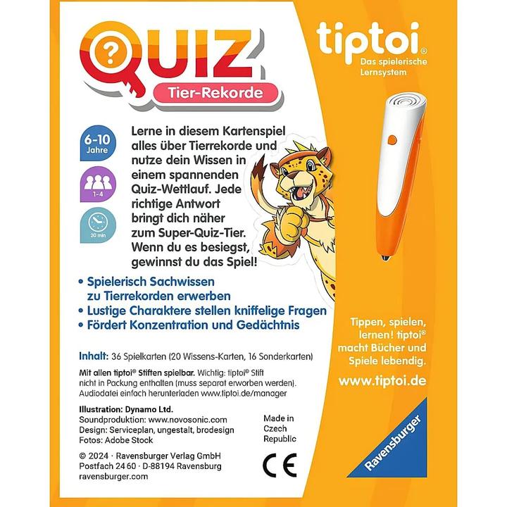 Actual product image tiptoi Quiz animal records (German, 1 - 4 Players)