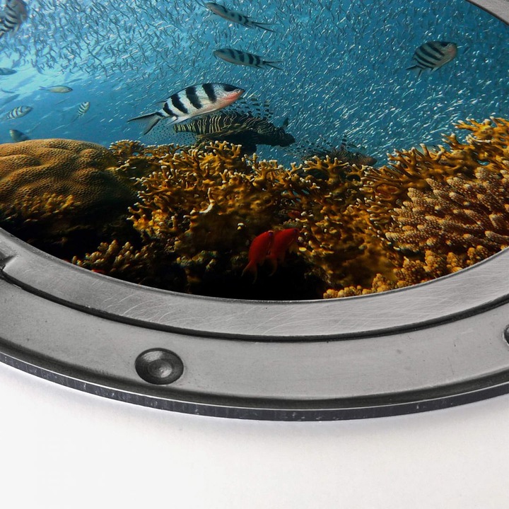 Produktbild Trenddeko 3D Optik - Bunte Unterwasserwelt - gelbe Korallen (Ø 20 cm)