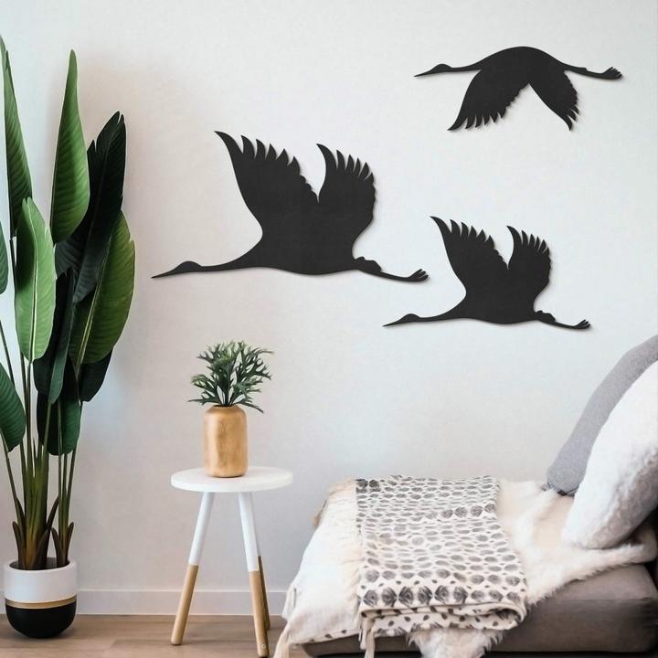 Image du produit Trenddeko Grues Banc d'oiseaux 01 (30 x 16 cm, 38 x 22 cm, 50 x 29 cm)