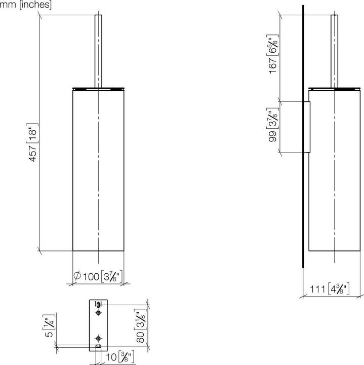 Produktbild Dornbracht Toiletten-Bürstengarnitur, Wandmodell, 456x100x110 mm, 83910979