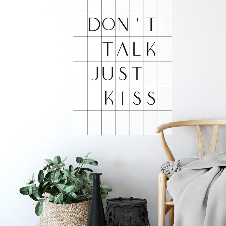 Produktbild Trenddeko mit Raster - Don't talk just kiss (50 x 80 cm)