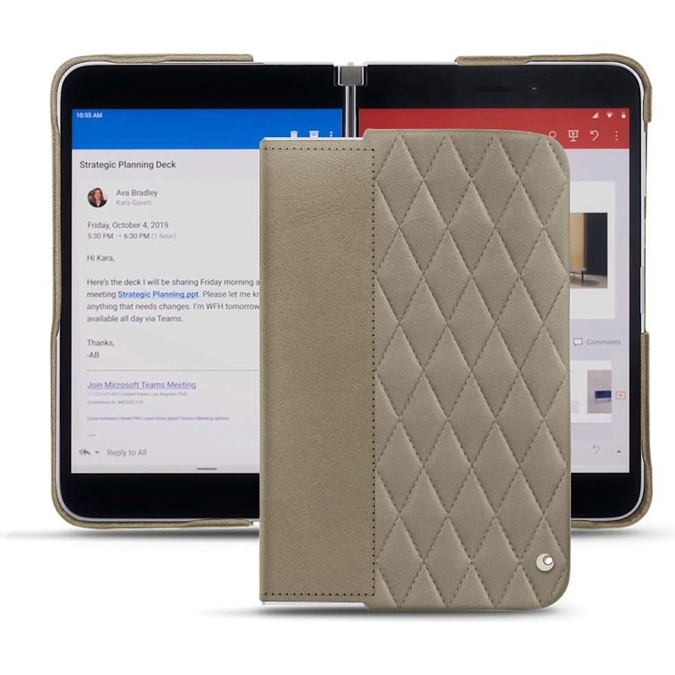 Noreve Lederschutzhülle (Microsoft Surface Duo), Smartphone Hülle, Beige