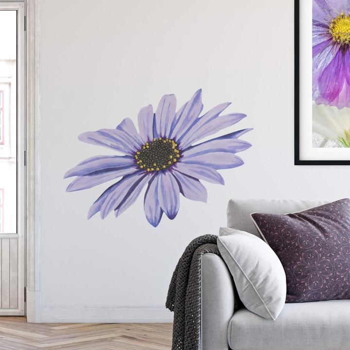 Actual product image Trenddeko Bornholm daisy flower purple Watercolor (35 x 26 cm)
