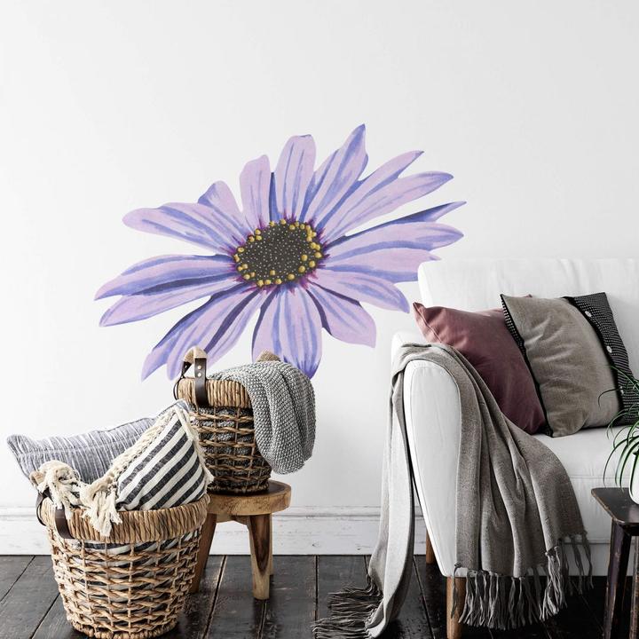 Actual product image Trenddeko Bornholm daisy flower purple Watercolor (35 x 26 cm)