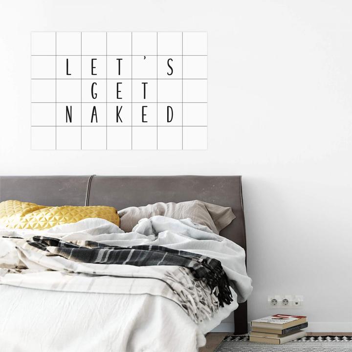 Produktbild Trenddeko mit Raster - Let's get naked (100 x 70 cm)