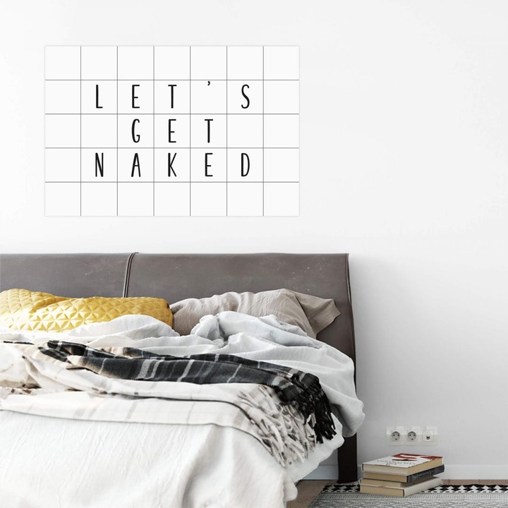 Actual product image Trenddeko with grid - let's get naked (100 x 70 cm)