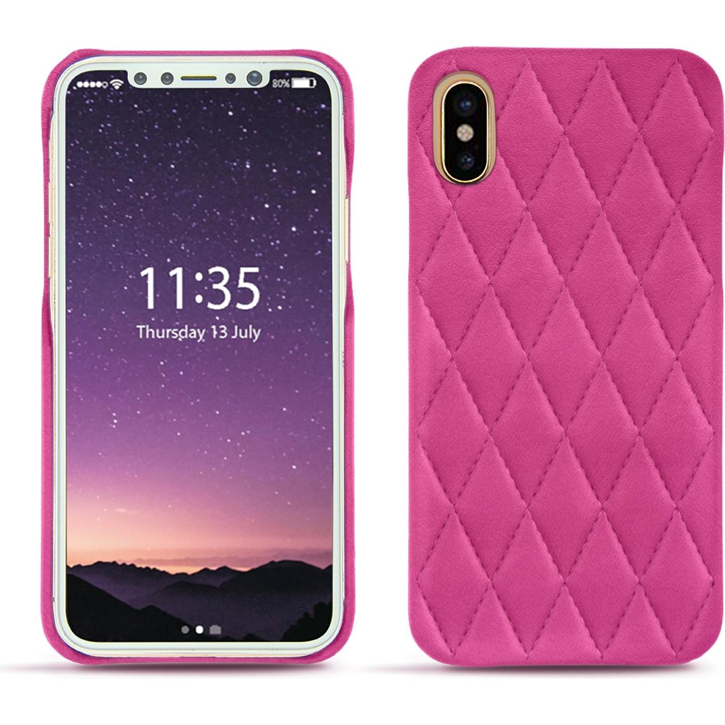 Noreve Lederschutzhülle (Apple iPhone X), Smartphone Hülle, Rosa