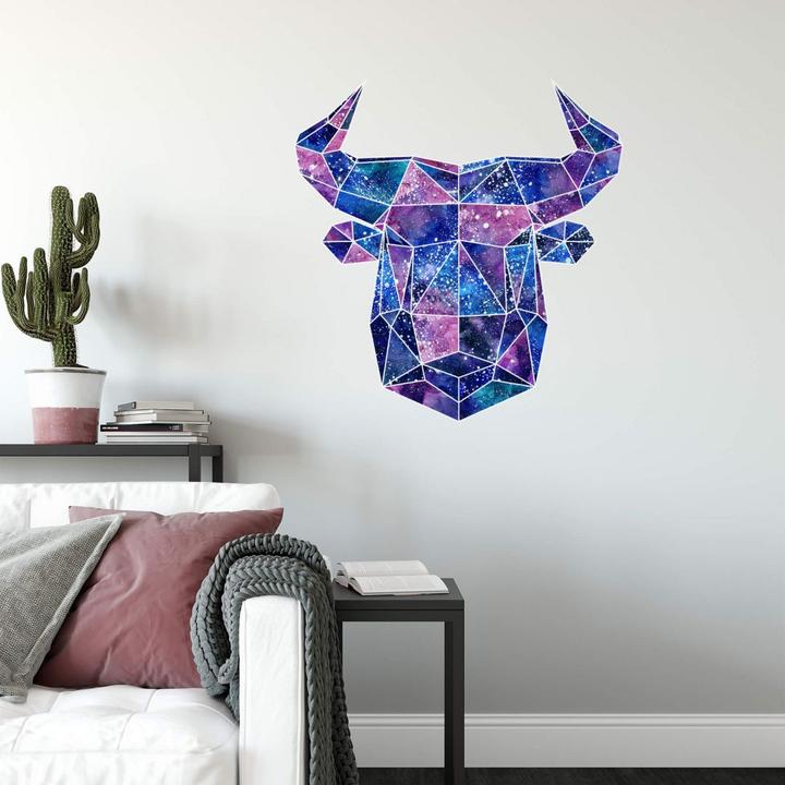 Actual product image Trenddeko Polygon galaxy bull head (67 x 70 cm)