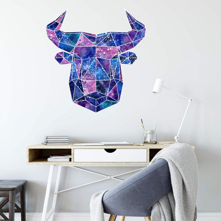 Actual product image Trenddeko Polygon galaxy bull head (67 x 70 cm)
