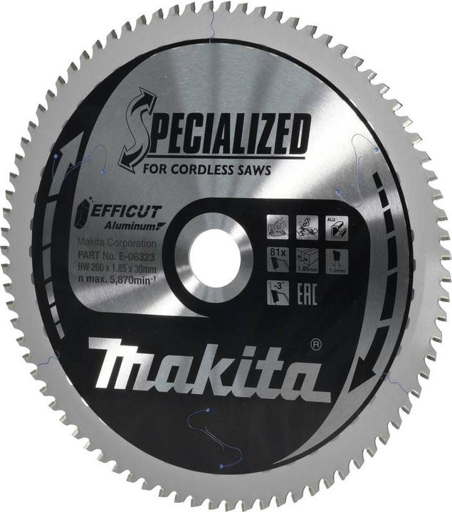 Actual product image Makita Saw blade 260x1,5x30, 81Z EFFICUT