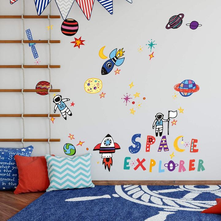 Actual product image Trenddeko Space astronauts set (75 x 75 cm)