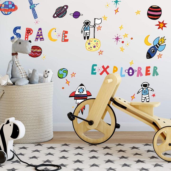 Actual product image Trenddeko Space astronauts set (75 x 75 cm)