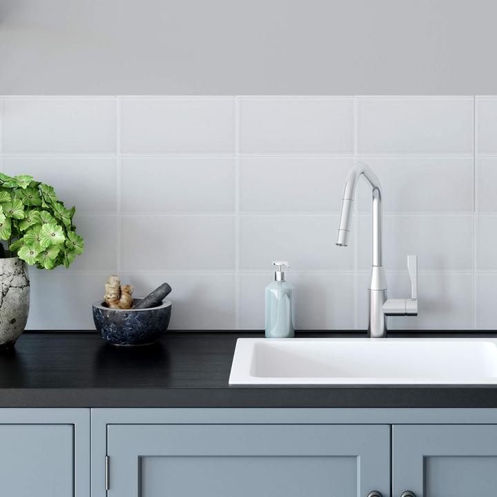 Produktbild Trenddeko 3D Glasfliesen Weiss (7.5 x 15 cm)