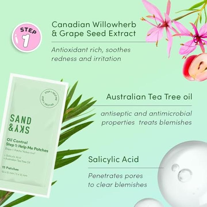 Actual product image Sand & Sky Oil Control Dual Action Blemish Patches - 75 patches