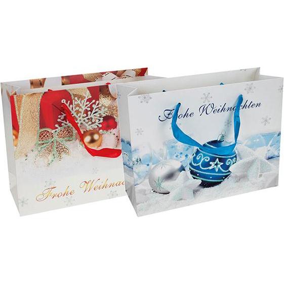 Magni, Geschenkverpackung, Weihnachts-Geschenktasche "Frohe Weihnachten mit Glitzer: Sortiment mit 2 Motiven (Geschenkbo...