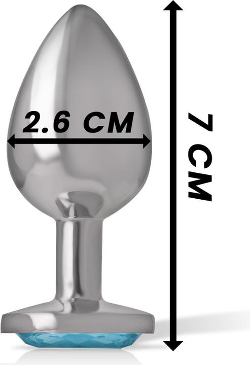 Actual product image Intense Anal Plug Metal Aluminium Heart N Blue Size S