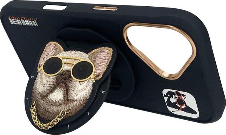 Produktbild Audi Nimmy Glasses Cool Dog MagSafe case for iPhone 16 black (Apple iPhone 16)