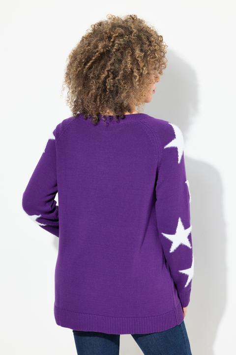 Produktbild Ulla Popken Pullover, Glitzersterne, Rundhals, Raglan-Langarm (46, 48)