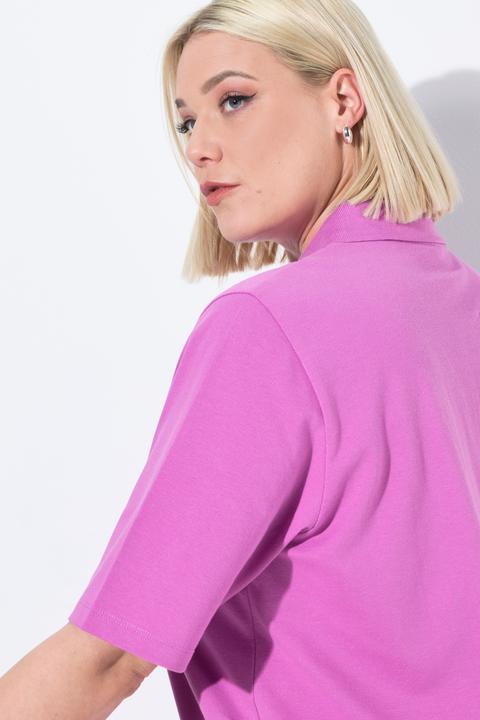 Produktbild Ulla Popken Poloshirt, Piqué, Polokragen, Samt-Knopfleiste, Halbarm (62)