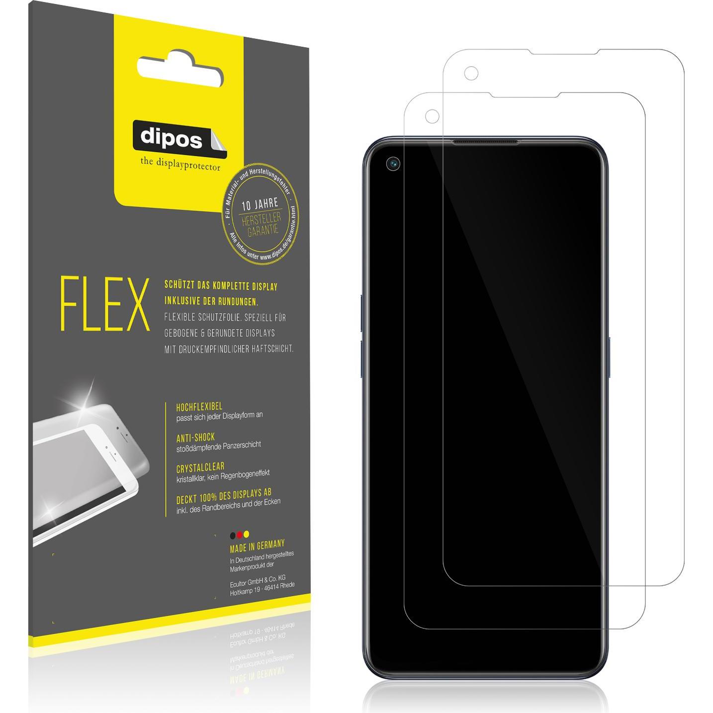 Dipos Displayschutzfolie Full-Cover 3D (3 Stück, Oppo Reno 7 5G), Smartphone Schutzfolie, Transparent