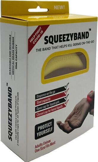 Actual product image SqueezyBand Adjustable Gel Bracelet for Adults Yellow