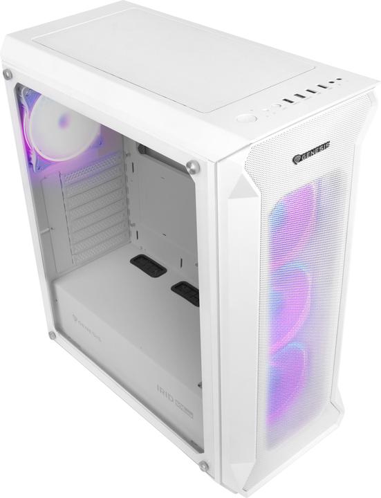Actual product image Genesis NATEC PC case Irid 505 ARGB Baltas midi Tower (mATX, ATX, Mini-ATX)