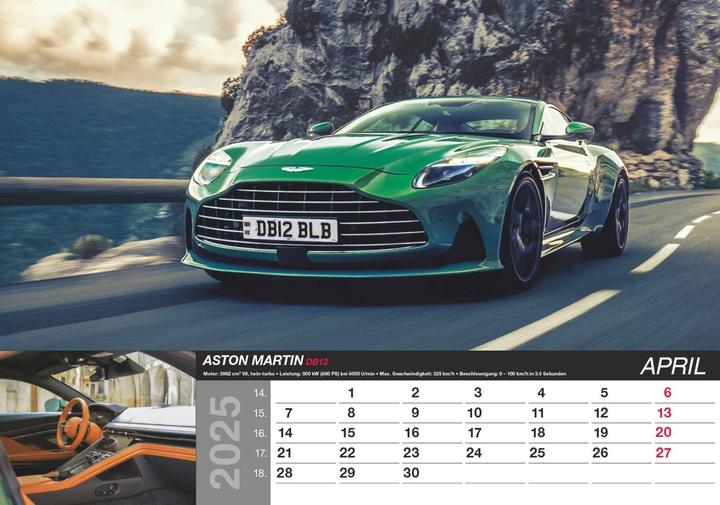 Produktbild Alpha Edition Fast Car 2025 Bildkalender, 48,5x34cm, Wandkalender mit hochwertigen Motiven für