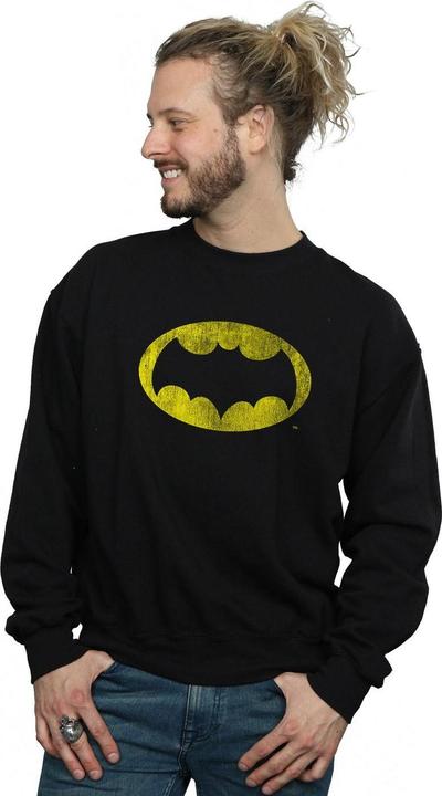 Actual product image Mens Batman TV Series Distressed Logo Cotton Sweatshirt (XL)