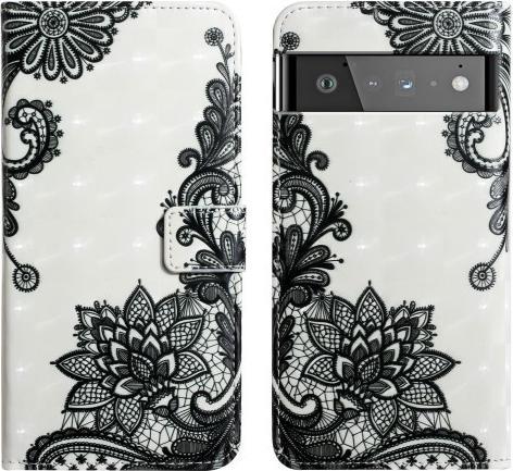 Image du produit Cover-Discount Google Pixel 6 Pro - Étui effet paillettes fleurs noir (Google Pixel 6 Pro)