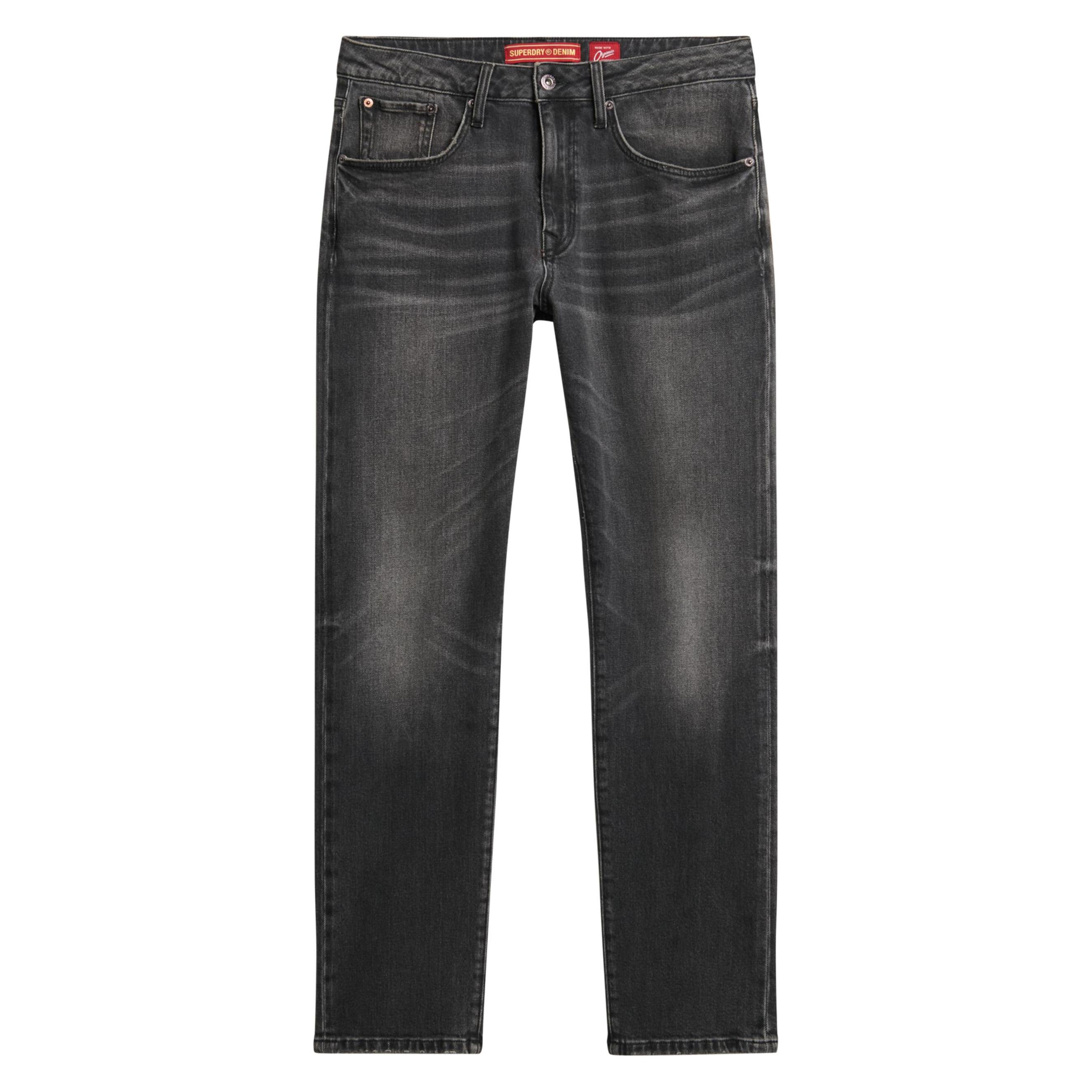 Superdry, Herren, Jeans, Organic Cotton Vintage Slim Straight Jeans, Schwarz, Grau, (31)